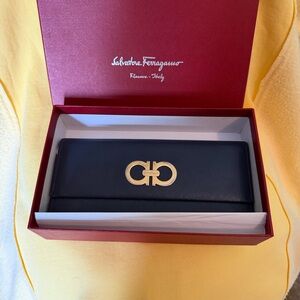 Salvatore Ferragamo Navy Blue Gancini Wallet